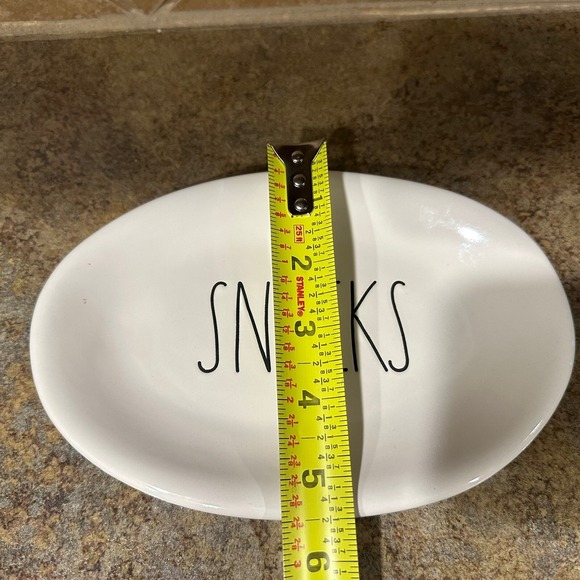 Rae Dunn Artisan Collection by Magenta Snack Oval Plate Farmhouse Black Text New - Picture 3 of 4